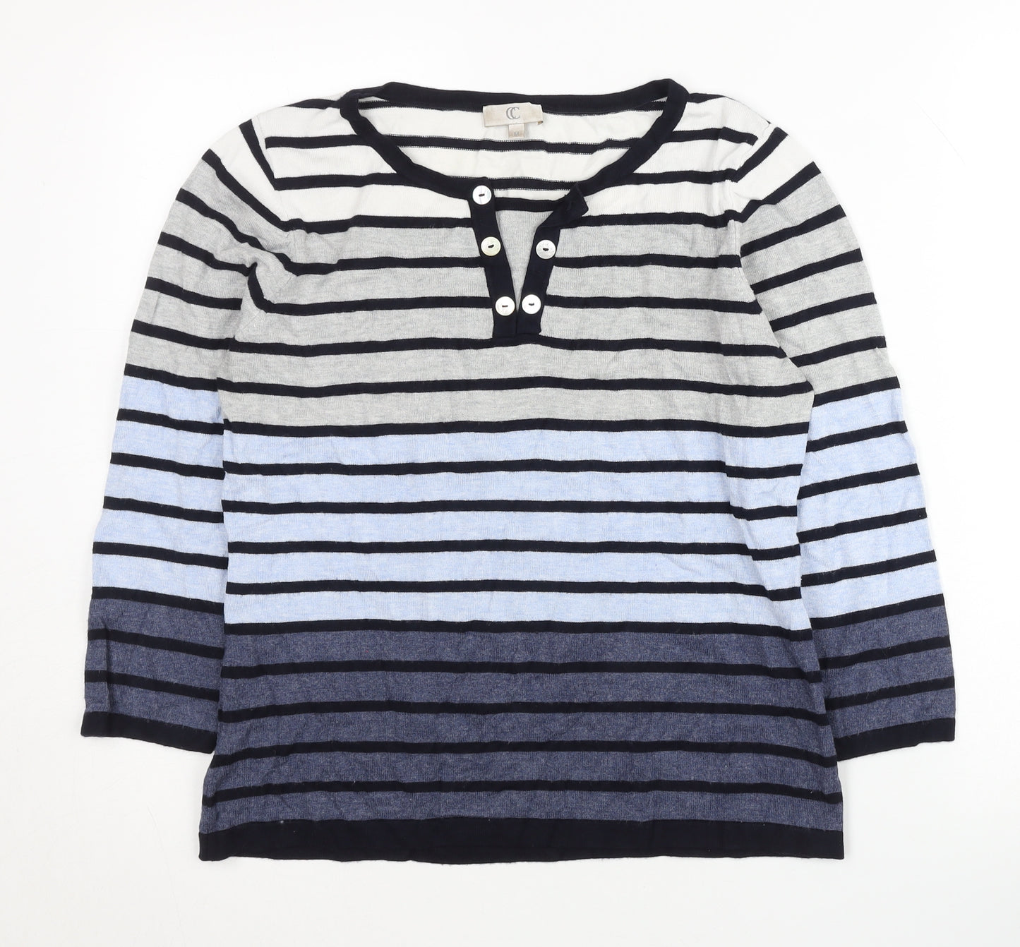 CC Women’s Multicoloured Striped Henley Jumper M