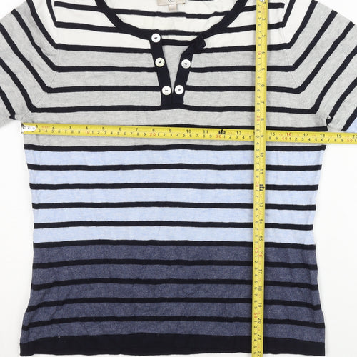 CC Women’s Multicoloured Striped Henley Jumper M
