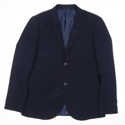 Topman Men’s Navy Blue Slim Fit Suit Jacket 40R Two Button