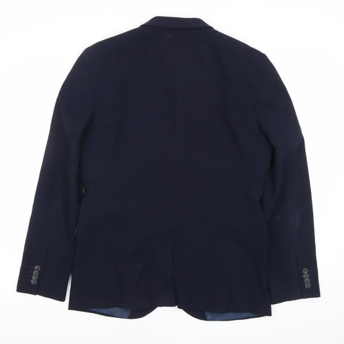 Topman Men’s Navy Blue Slim Fit Suit Jacket 40R Two Button
