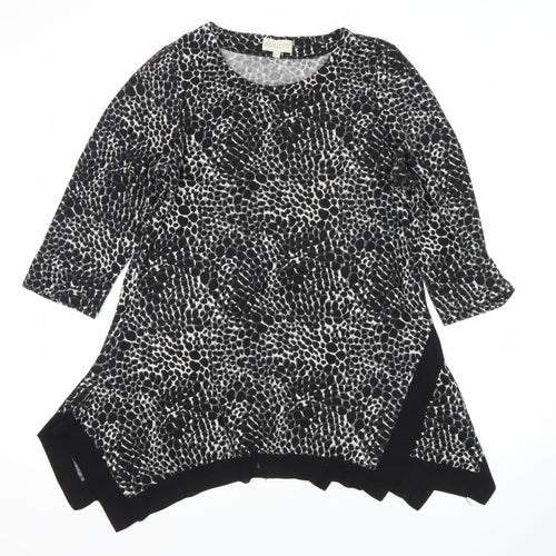 Apricot Womens Black Animal Print Tunic Blouse Size 10 Viscose