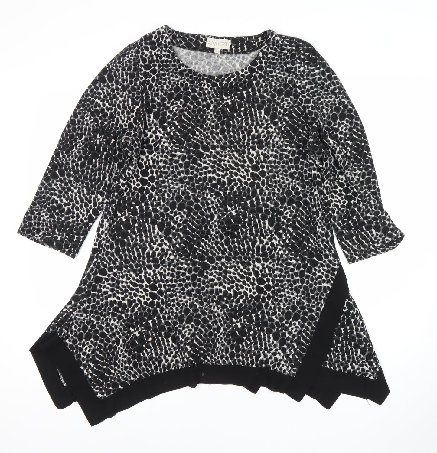 Apricot Womens Black Animal Print Tunic Blouse Size 10 Viscose