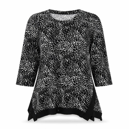 Apricot Womens Black Animal Print Tunic Blouse Size 10 Viscose
