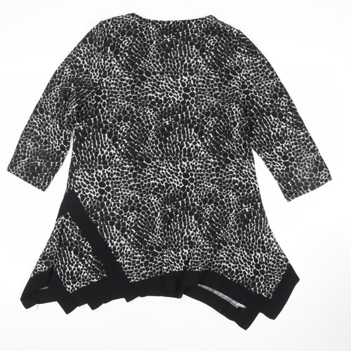 Apricot Womens Black Animal Print Tunic Blouse Size 10 Viscose
