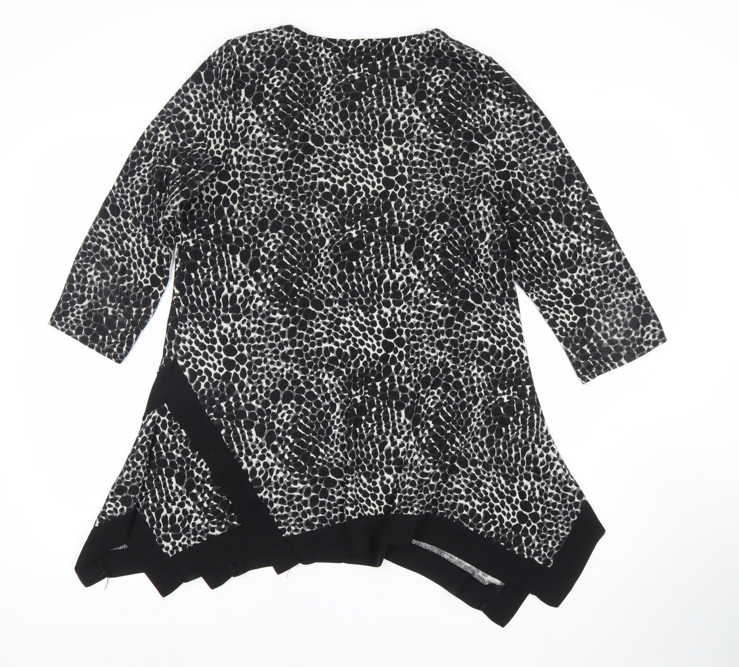 Apricot Womens Black Animal Print Tunic Blouse Size 10 Viscose
