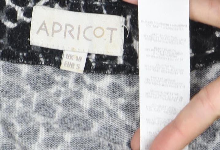 Apricot Womens Black Animal Print Tunic Blouse Size 10 Viscose