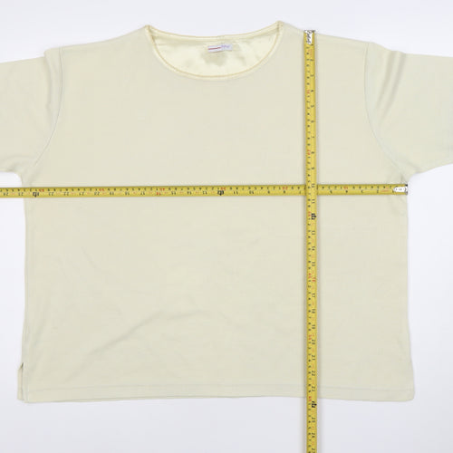 Papaya Women Beige Size 16 Short Sleeve Basic T-Shirt