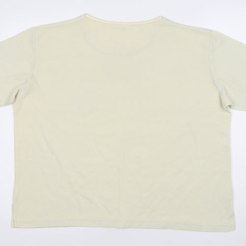 Papaya Women Beige Size 16 Short Sleeve Basic T-Shirt