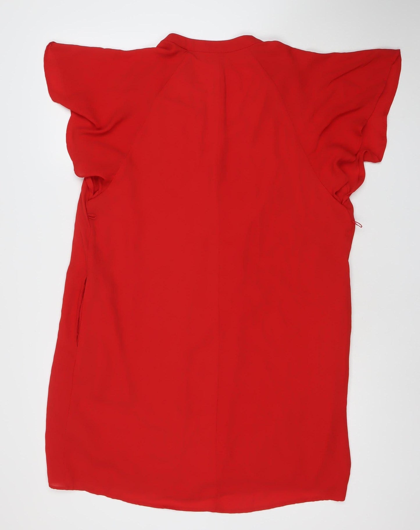 GAP Women's Red Shift Dress Size S Short Kimono Sleeve V-Neck