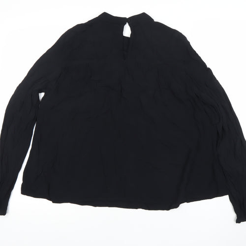 Pimkie Women Black Blouse Size 12 Tunic Long Sleeve Viscose