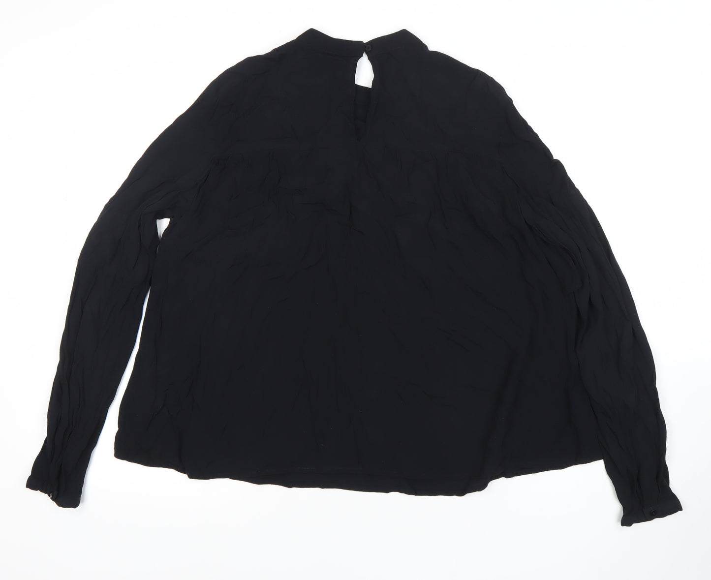 Pimkie Women Black Blouse Size 12 Tunic Long Sleeve Viscose