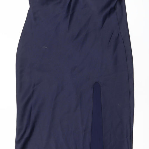 ASOS Women’s Blue Size 10 Slip Dress Long V-Neck Sleeveless
