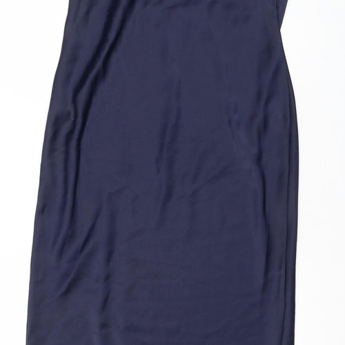 ASOS Women’s Blue Size 10 Slip Dress Long V-Neck Sleeveless