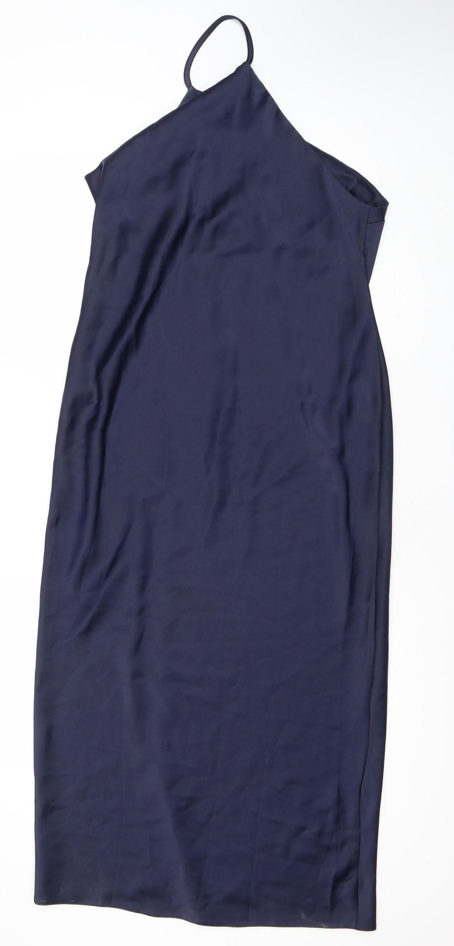 ASOS Women’s Blue Size 10 Slip Dress Long V-Neck Sleeveless