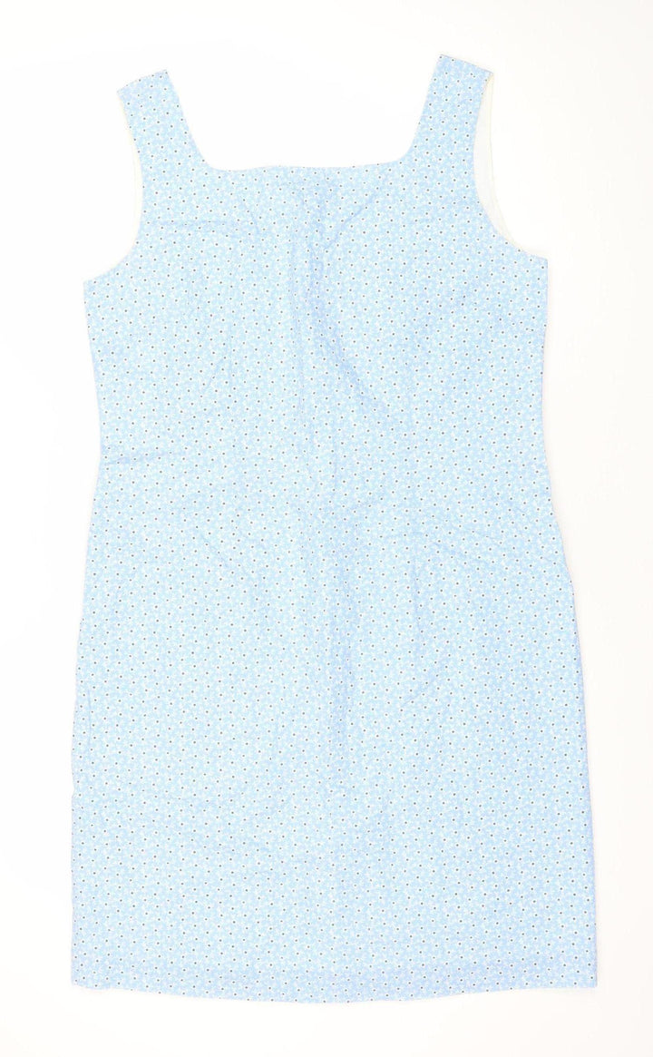 Laura Ashley Women’s Blue Floral Cotton Sheath Dress Size 10