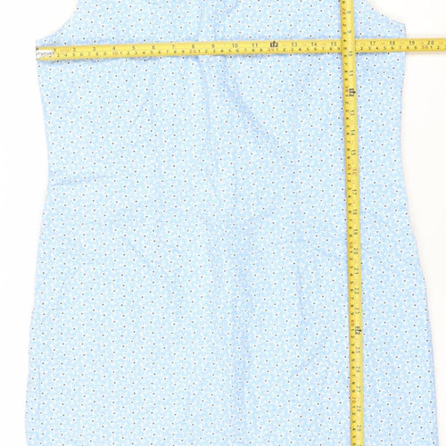 Laura Ashley Women’s Blue Floral Cotton Sheath Dress Size 10