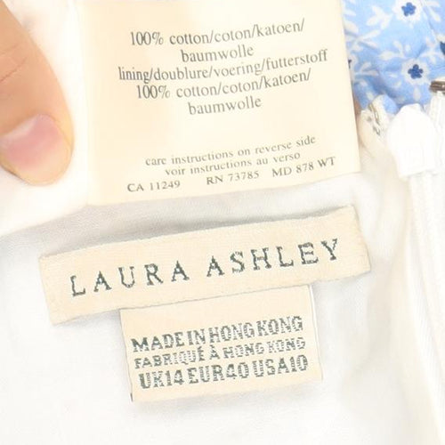 Laura Ashley Women’s Blue Floral Cotton Sheath Dress Size 10