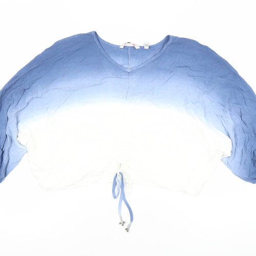 PAYEMENT Womens Blue White Ombre Viscose Tunic Blouse Size 8