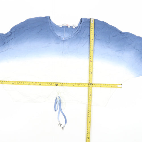 PAYEMENT Womens Blue White Ombre Viscose Tunic Blouse Size 8