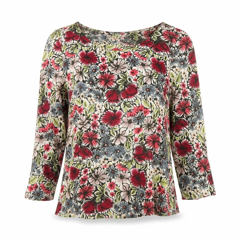 Front view of Pure Love by Inception women’s multicoloured floral blouse, size UK 8