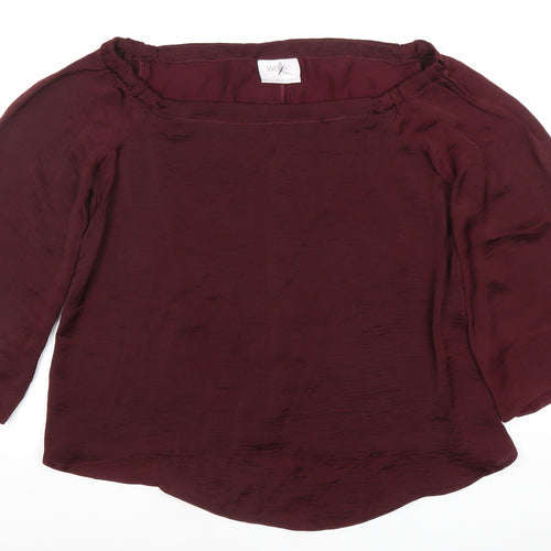 Wallis Womens Red Blouse UK S 3/4 Sleeve Polyester Workwear