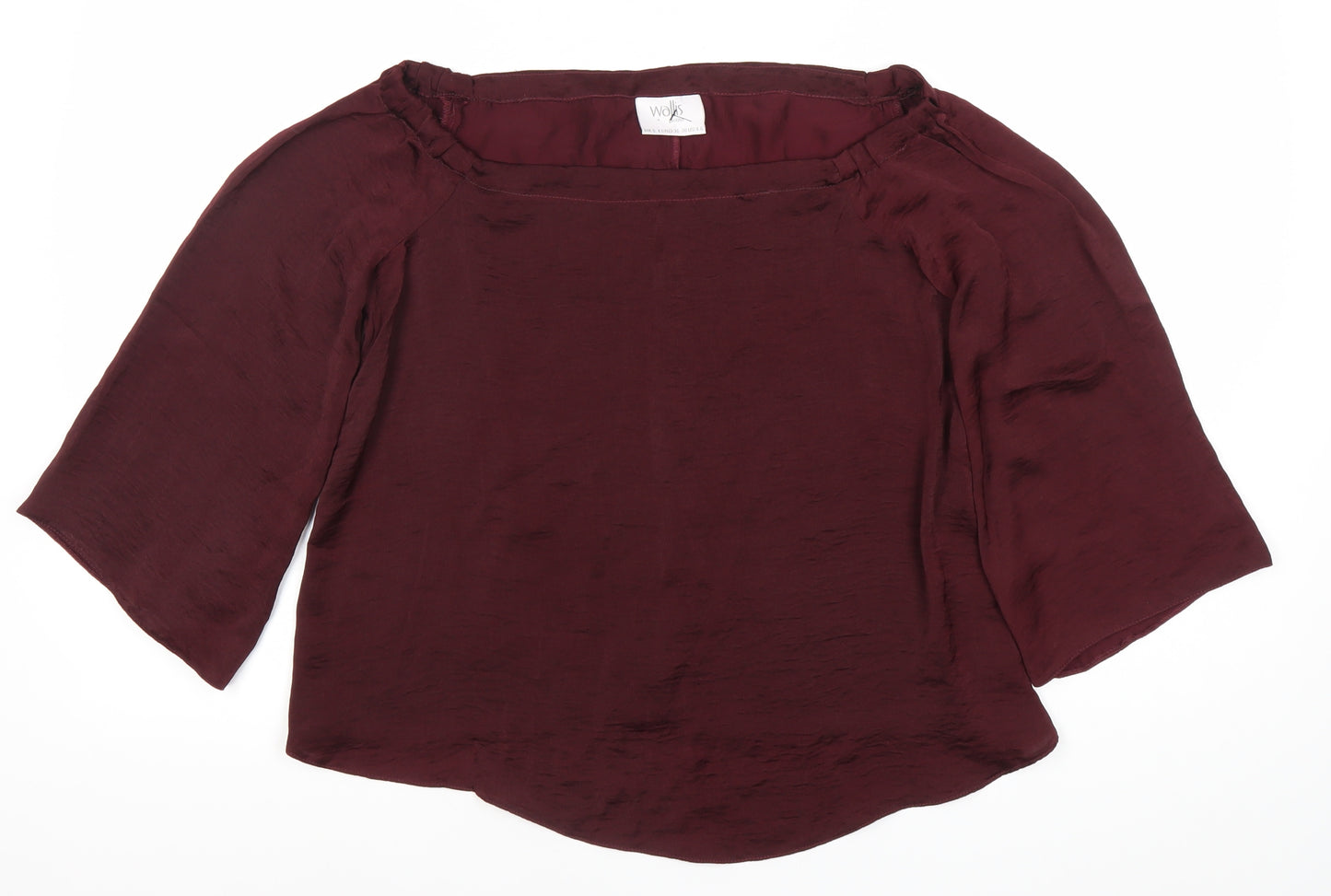 Wallis Womens Red Blouse UK S 3/4 Sleeve Polyester Workwear