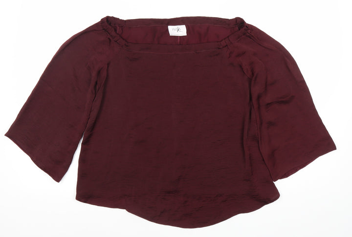 Wallis Womens Red Blouse UK S 3/4 Sleeve Polyester Workwear
