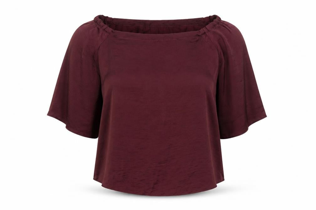 Front view of Wallis women’s red blouse uk s 3/4 sleeve polyester workwear