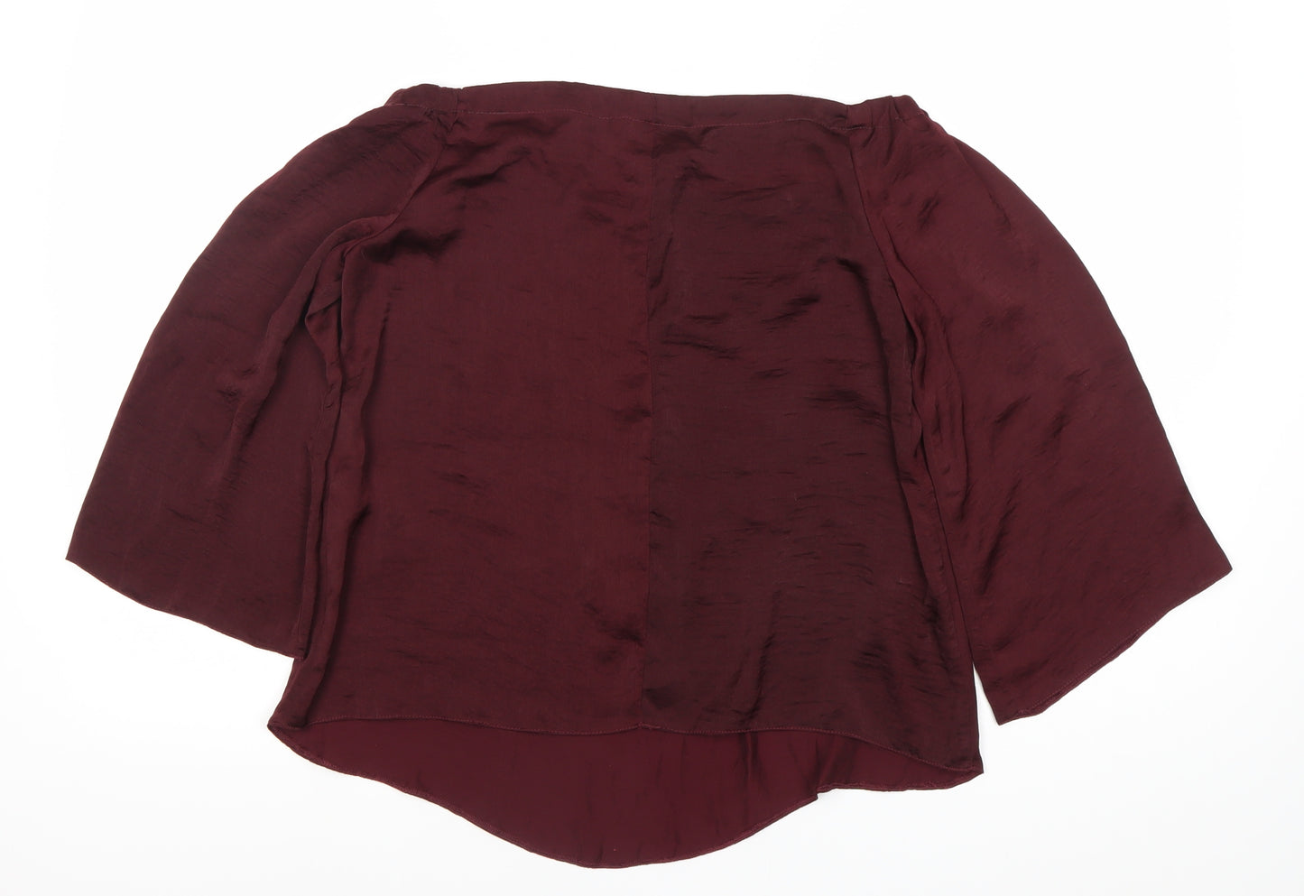 Wallis Womens Red Blouse UK S 3/4 Sleeve Polyester Workwear