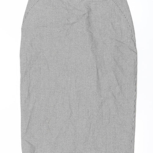 L.K. Bennett Women’s Black White Check Pencil Skirt Size 12 Workwear