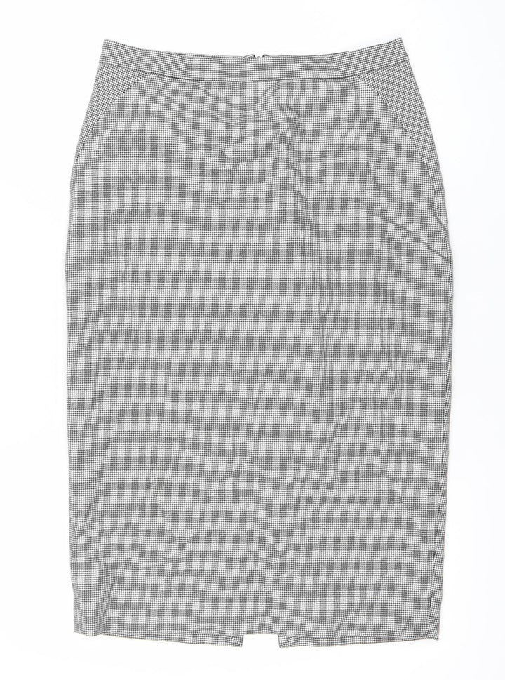 L.K. Bennett Women’s Black White Check Pencil Skirt Size 12 Workwear