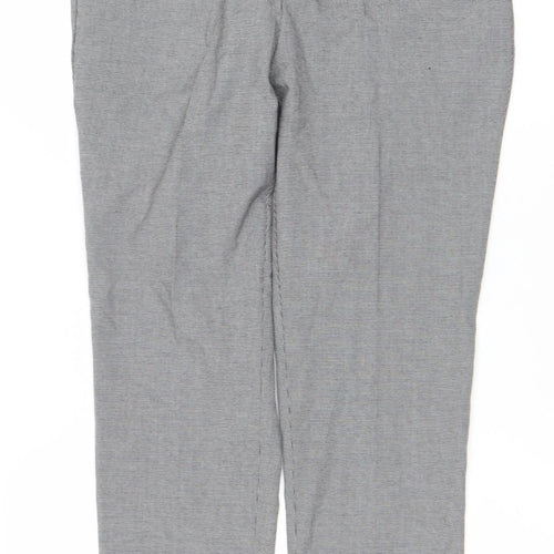 Stradivarius Womens Grey Check Slim Fit Chino Trousers Size 12