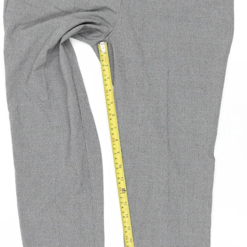 Stradivarius Womens Grey Check Slim Fit Chino Trousers Size 12