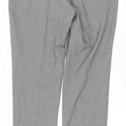 Stradivarius Womens Grey Check Slim Fit Chino Trousers Size 12