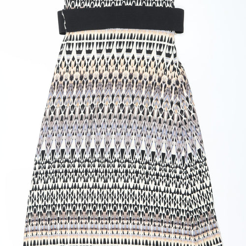 Wallis Womens Multicoloured Geometric A-Line Knee Length Dress S