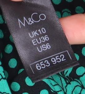 M&Co Womens Green Floral Tunic Blouse Size 10 Long Sleeve Viscose