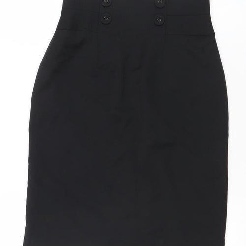 Whistles Women’s Black Wool Pencil Skirt Size 10 Knee Length Formal