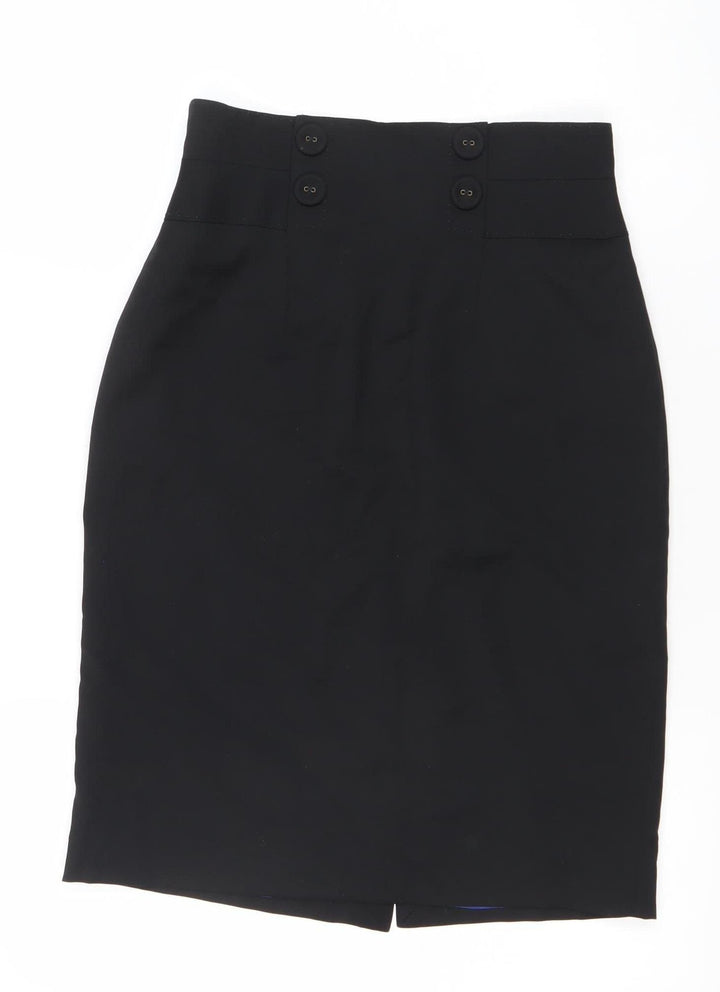 Whistles Women’s Black Wool Pencil Skirt Size 10 Knee Length Formal