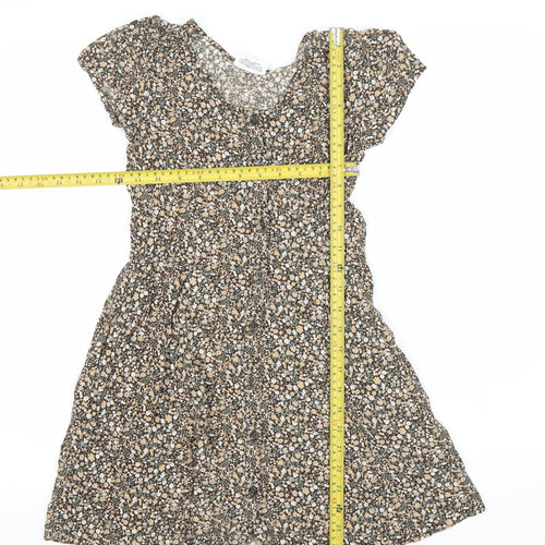 Gap Girls Multicoloured Floral Shirt Dress 12-13 Years Viscose Knee Length