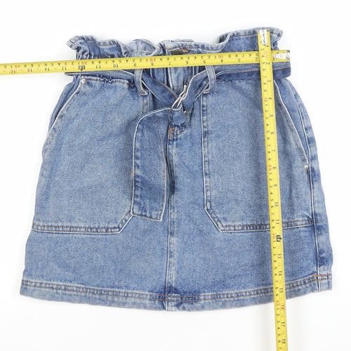 Denim Co Womens Blue Cotton Denim Short Skirt Size 8 High Rise Pockets