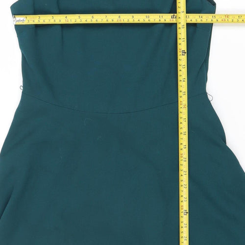 Oasis Women’s Green Skater Dress Size 10 Beaded Sleeveless