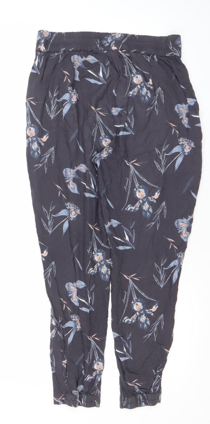 Animal Womens Black Floral Jogger Trousers Size 8 Viscose