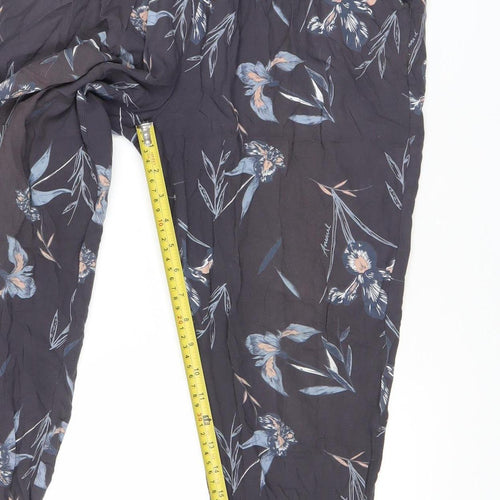 Animal Womens Black Floral Jogger Trousers Size 8 Viscose