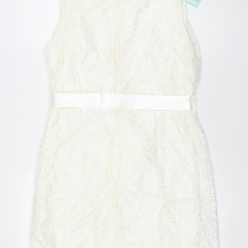 Aftershock London Women’s Ivory Lace Strapless Sheath Dress XL