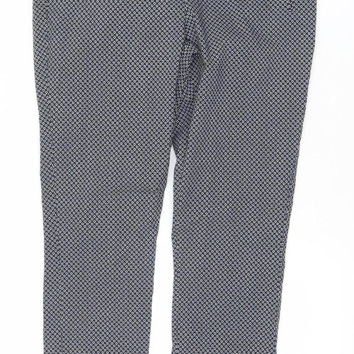 Red Herring Womens Blue Geometric Slim Fit Trousers Size 12