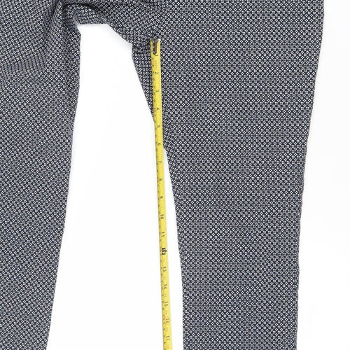 Red Herring Womens Blue Geometric Slim Fit Trousers Size 12