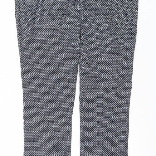 Red Herring Womens Blue Geometric Slim Fit Trousers Size 12