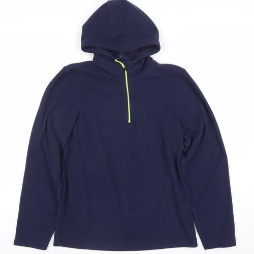 Mountain Warehouse Boys Blue Fleece Hoodie 13YRS 1/4 Zip Outdoor