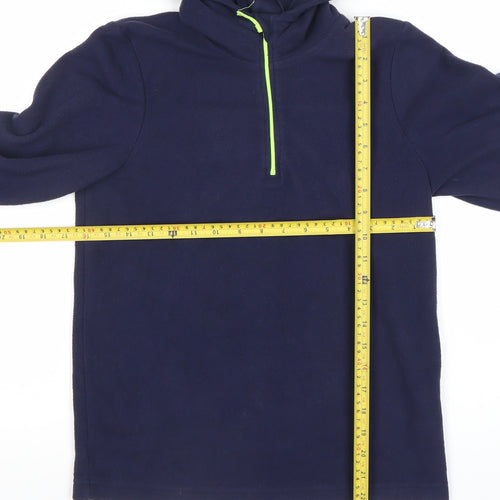 Mountain Warehouse Boys Blue Fleece Hoodie 13YRS 1/4 Zip Outdoor