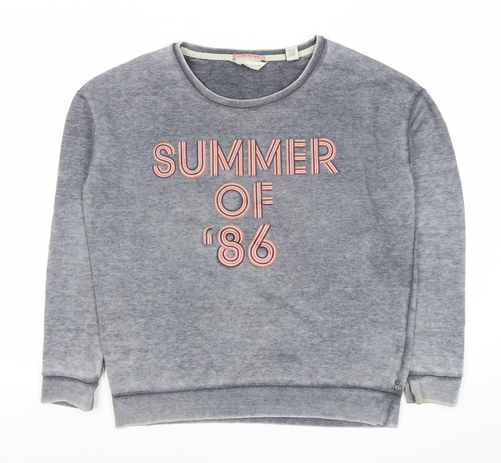 Maison Scotch Womens Grey Sweatshirt Size S Summer of '86 Pullover